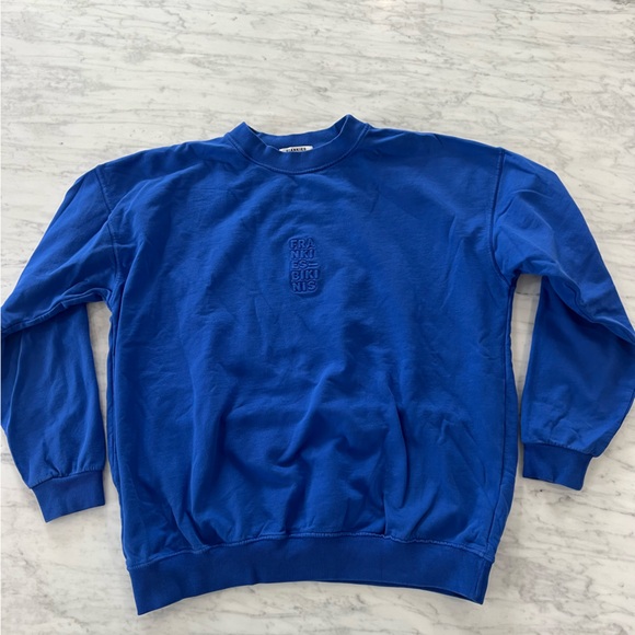 Frankie’s Bikinis Sweatsuit Blue Crewneck Sweatshirt and Sweatpants Small - Picture 3 of 11